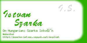 istvan szarka business card